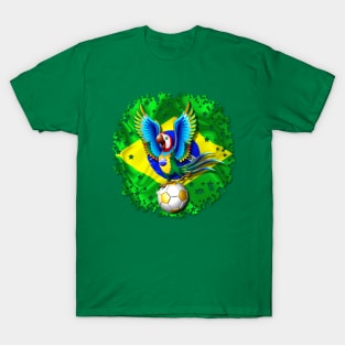 Brazil Macaw with Football / Soccer Ball T-Shirt